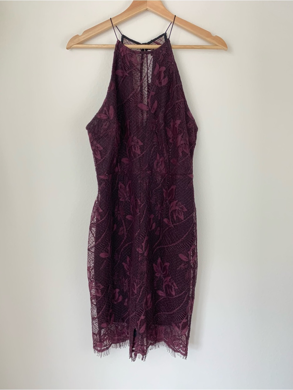 ASTR Lace Pencil Sheath Cocktail Dress Purple - Picture 2 of 11